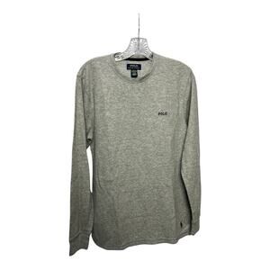 Polo Ralph Lauren Waffle Knit Thermal Shirt Men's M Gray Long Sleeve Pony